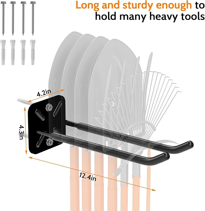 TZDTMEOS 4Pcs Heavy Duty Storage Hooks, Alloy Steel, Wall Mount, 120lb Capacity, Garage Organization