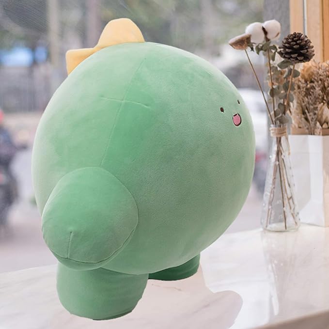 REFAHB 15.7 inch Cute Dinosaur Plush Stuffed Animal Body Pillow Fat Cartoon Cylindrical Body Pillows for Kids, Super Soft Hugging Toy Gifts for Bedding, Kids Sleeping Nap Kawaii Pillow