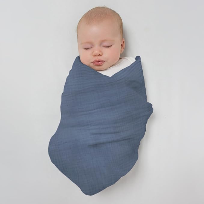 SwaddleDesigns Cotton Muslin Swaddle Blankets for Babies, Set of 4, Neutral Receiving Blankets for Newborn, Baby Registry & Gift, 46x46 inches, Wilderness