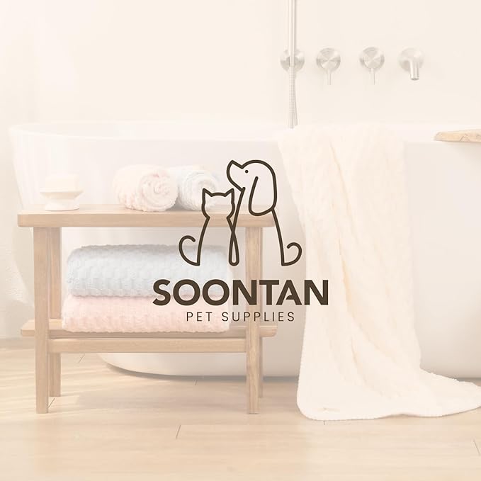 SOONTAN Microfiber Dog Towel Set for Drying Dogs – Absorbent, Quick-Dry, and Soft Towels for Bathing and Grooming Dogs and Cats, Including 2 Different Sized – Cloud Pet Towels (Pink)
