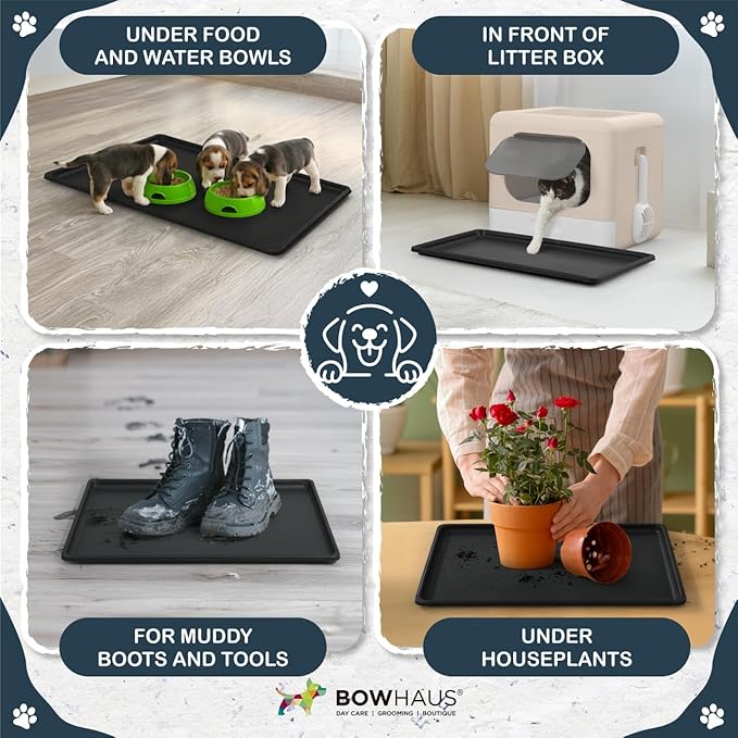 BOWHAUS 22.7-Inch Dog Crate Pan Replacement, Sturdy, Waterproof Plastic Tray for 24-Inch Pet, Rabbit Ferret Critter Kennels, Versatile Pan and Easy to Clean