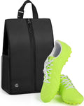 GLORIEROO Smell Proof Shoe Bags for Travel-Soccer Cleat Bag Smell Proof with Active Carbon Fabric | Odor-Absorbing Water-Resistant Track Shoe bags for Sports (Black with Black, UP TO US11)
