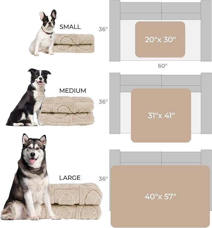 Luciphia 1 Pack 2 Small Dog Blanket Washable Pet Bed Cover Soft Fluffy Puppy Blanket with Premium Fleece 300GSM Cozy Calming Cat Blankets for Indoor Cats Beige 30x20 inch
