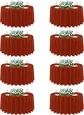 sancua Thanksgiving Round Tablecloth 90 Inch Diameter, 8 Pack Burnt Orange Circle Polyester Fabric Fall Table Cloth for Holiday Party Reception, Washable Table Cover (Fit 30-72 Inch Tables, Rust)