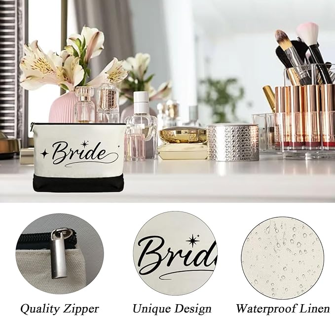 KDBDSYZB Bride Gifts Canvas Tote Bag, Gifts for Wedding BridalShower, Bachelorette Party, Bride to be, Miss to Mrs Gift,Christmas Personalized Bridesmaid Present