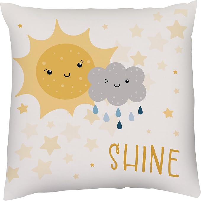 Kids Weather Throw Pillow - 18" x 18" - Double-Sided Printing - Includes Insert - Kids Bedroom Accent Pillow - Nursery Decor - Printed in USA