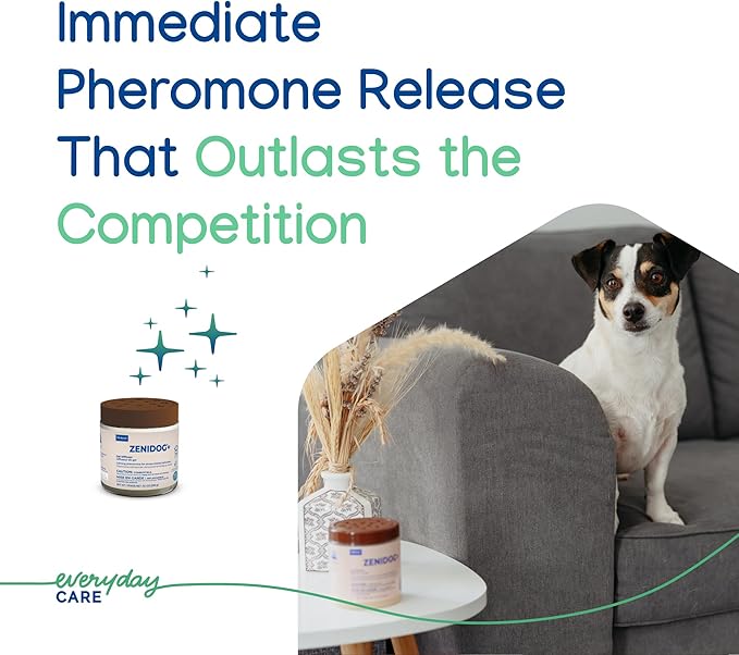 VIRBAC ZENIDOG Gel Diffuser - Dog Calming Pheromone Diffuser for Stress Relief No Electricity Required and Lasts up to 2 Months