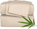Pure Bamboo King Sheets, Genuine 100% Organic Viscose Derived from Bamboo Bed Sheet Set, Luxuriously Soft & Cooling, Double Stitching, 2 Year Quality Promise (King, Almond)