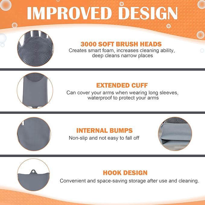 SUKETIL Pet grooming gloves,Dog washing gloves with High-Density Teeth with Five Finger Design to bathing and Massage for Dog
