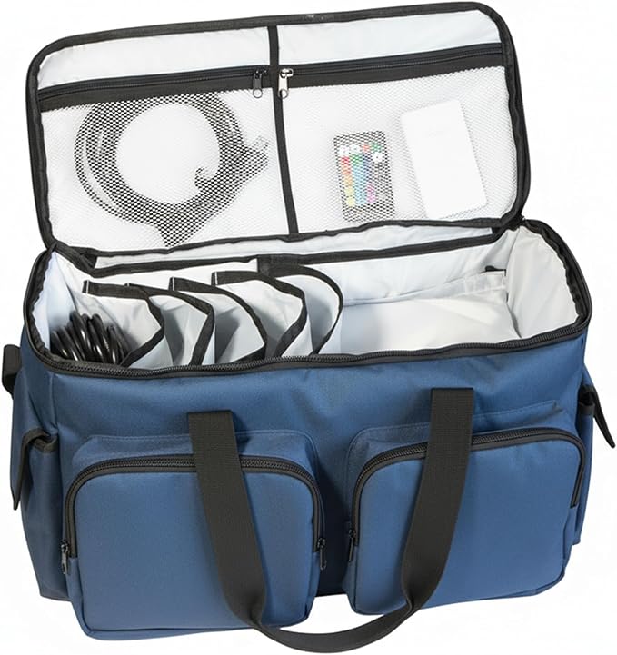 basementcase DJ Bag - Music Gear & Cable Organizer Bag - Detachable Dividers - Padded Gig Tote for Controllers, Mics, Audio Equipment - Lightweight, Sturdy Oxford Material, Travel-Ready for Musicians