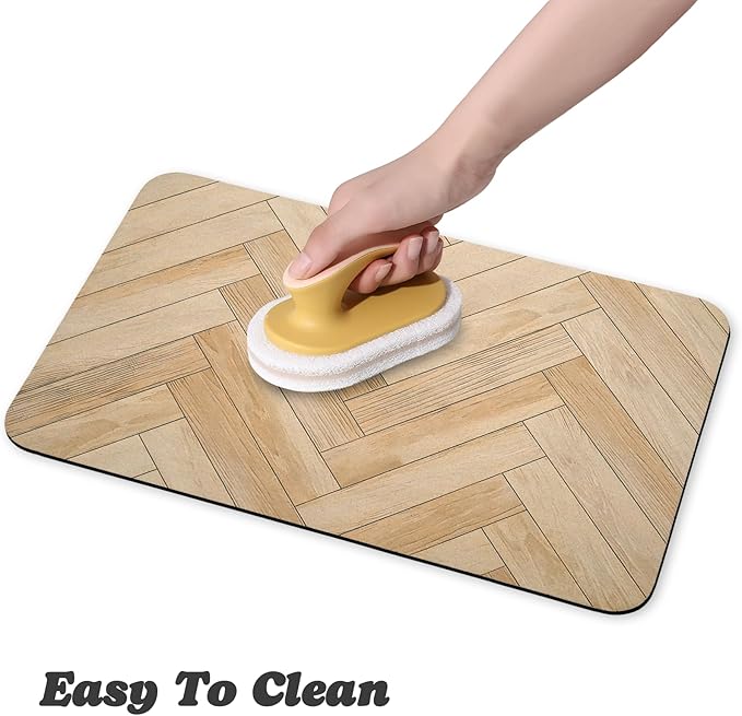 Dog Food Mats for Floors Waterproof, Dog Cat Water Bowl Mats Pet Feeding Absorbent Mat Dog Cat Pet Placemats for Food and Water Wood 16 * 24 inch