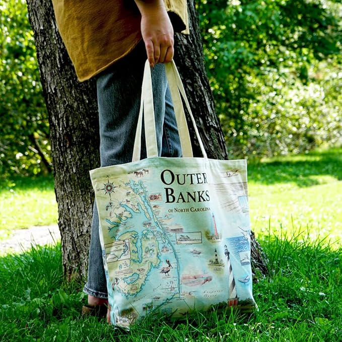 Xplorer Maps Canvas Tote Bag with Handles, Cloth Grocery Shopping Bag, Reusable & Eco-friendly Bag, 100% Cotton, Washable