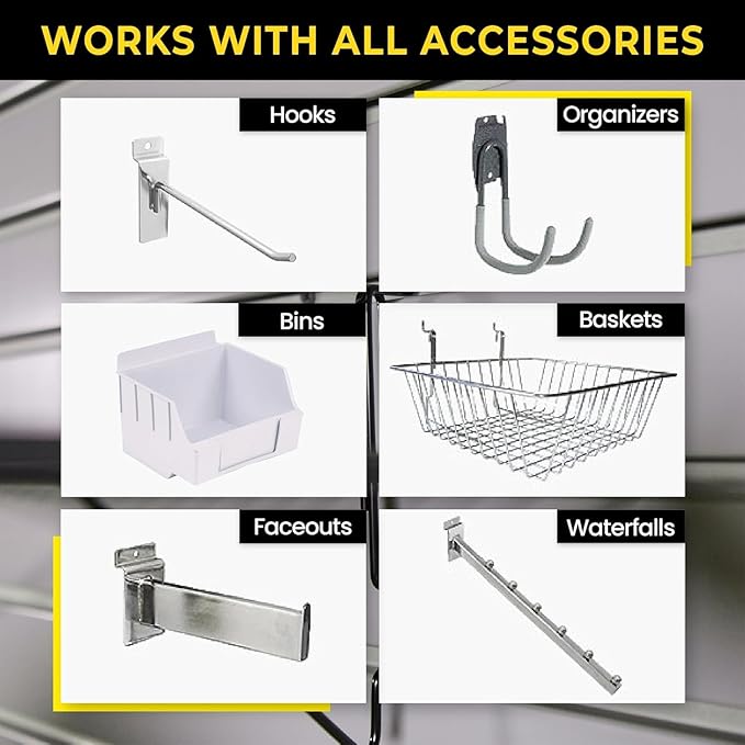 DLDIRECT 36" X 48" - White Slatwall Panel Garage Organizer: Heavy Duty Wall Mounted PVC Rack, Interlocking Slat Paneling for Garage Storage, Slotwall Board, Shelves System