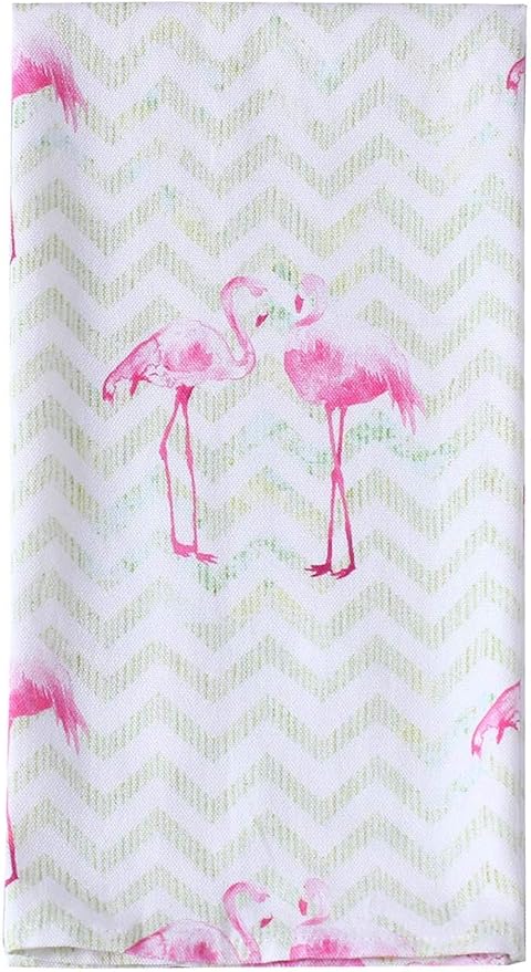 ACCENTHOME Kitchen Towels Set of 4 Super Absorbent Durable Towels Perfect for Kitchen Mess & Drying Dishes 20x28 inch Flamingo Red-Pink