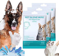 Dog Shampoo Mitts Pet Bath Wipes, Pet Cleaning Deodorizing Glove Wipes for Dogs & Cats,Fragrance-Free, Gentle Grooming Mittens for Sensitive Skin (3Pcs)