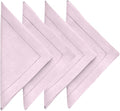 Solino Home Linen Cloth Napkins Set of 4 - Hemstitch 100% Pure Linen Bubblegum Pink Dinner Napkins 20 x 20 Inch for Valentines, Spring, Easter - Milan, Handcrafted and Machine Washable