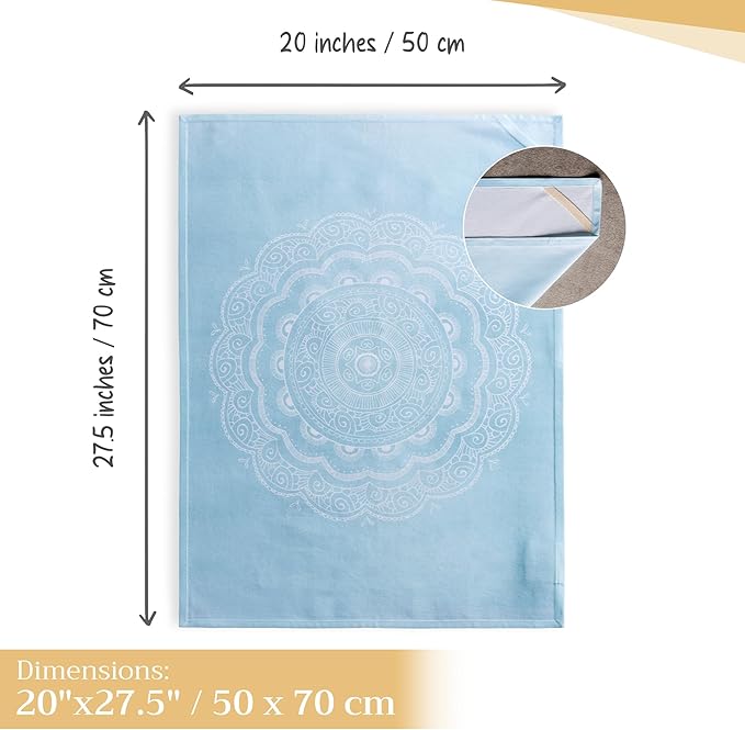 Maison d' Hermine Kitchen Towels Set of 3 100% Cotton 27.50" x 20" Reusable Cloth Tea Dish Towels Absorbent with Hanging Loop for Kitchen, Home, Dining, Cocktail Parties Spring/Summer (Ibiza - Blue)