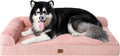 EHEYCIGA XXL Dog Bed Memory Foam, Orthopedic Giant Dog Bed Jumbo with Washable Removable Cover, Waterproof Pet Sofa Couch with Nonskid Bottom, 48x35x7.5, Pink