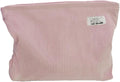 HAPPYHEIDI Large Corduroy Makeup Bag Compartment Cosmetic Toiletry Travel Accessory Pouch Purse Organizer, Soft Creamy Pink