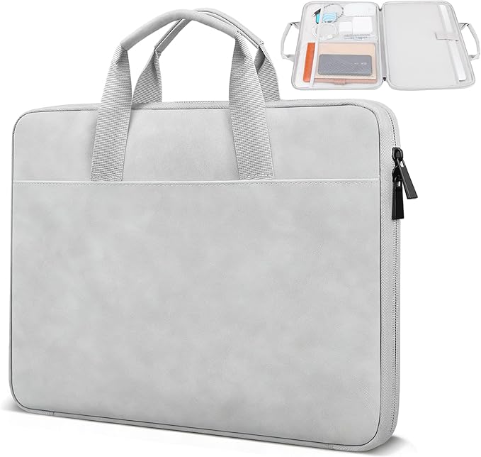 Lacdo 14 Inch Laptop Case Sleeve for HP Lenovo Dell ASUS Chromebook 14, HP Stream 14, Dell Inspiron 14 / Latitude 14, Lenovo ThinkPad 14/IdeaPad 14, ASUS VivoBook 14 Protective Computer Bag, Gray