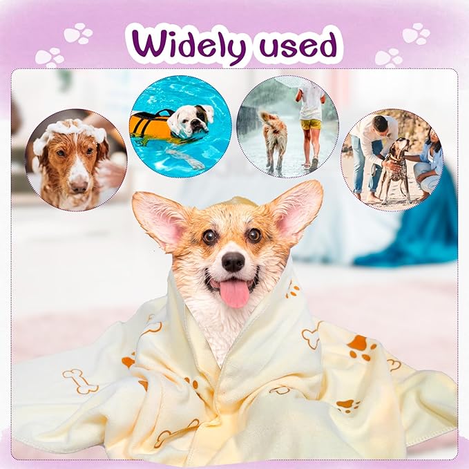 SENONAPO 30 Pcs Dog Towels for Drying Dogs Bulk 20 x 40 Inch Quick Drying Pet Bath Towels Colorful Pet Grooming Towel Absorbent Microfiber Towel for Small Medium Large Dog Puppy Cat