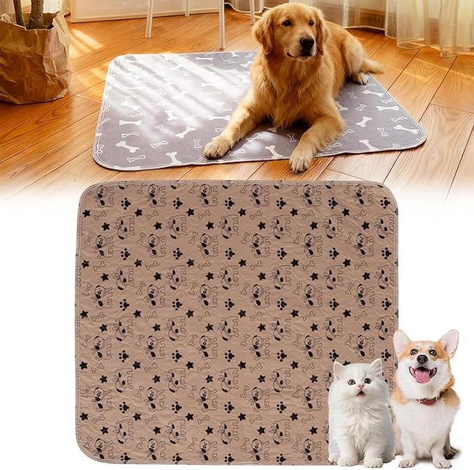 Puppy Pads with pheromones, 2026 Upgraded Washable Puppy Pads for Dogs & Cats, Pee Pad - Leak & Odor Waterproof, Non-Slip Base, Easy to Clean & Reusable (Brown-A, M: 27.6" × 31.5")