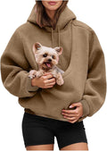 LBECLEY Hoodie with Dog Pouch Oversized Pet Hoodies Carrier Large Pocket Hooded Sweatshirt for Puppy Kitten Dogs Holder