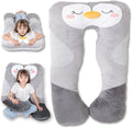 MLdian 47x23 inch U Shaped Long Plush Body Pillows for Kids, Stuffed Animal Penguin Soft Large Pillow for Sleeping, Big Cute Plushies, Washable Cover, Gift for Boys and Girls