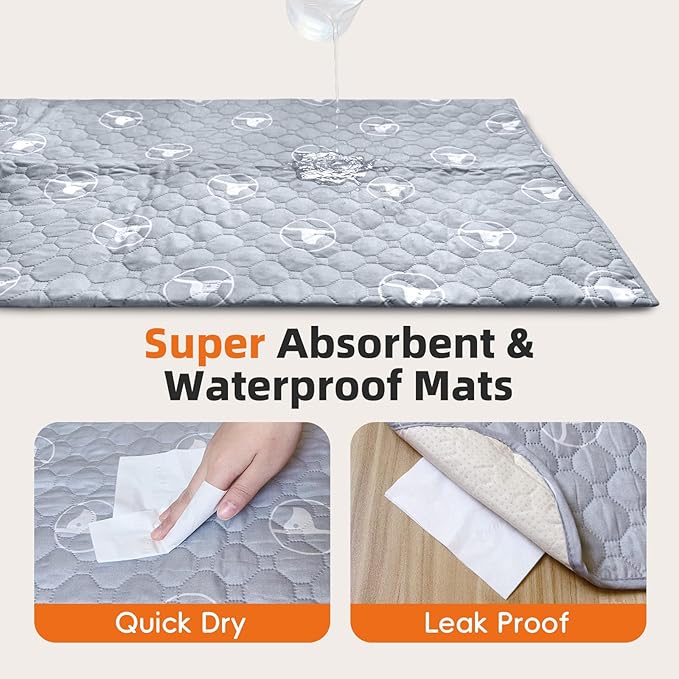PJYuCien Washable Pee Pads for Dogs 1 Pack, 67" x 26" Octagonal Non-Slip and Leak-Proof Pee Mat, Puppy Training Pads for Whelping, Playpen, Crate, Bed （24/30/36/42'' 8 Panels Pen）