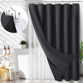 LaCyan 3 in 1 Waterproof Waffle Weave Shower Curtain and Clear Liner Set with 12 Stainless Steel Hooks Double Sided for Bathroom 72 Inches Heavy Duty Polyester Fabric Shower Curtains 72x84
