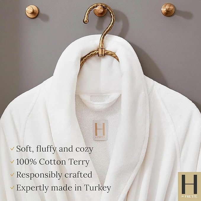H by Frette Shawl Collar Bathrobe with Piping
