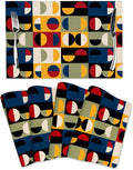 Retro Mid Century Modern Placemats Set of 4 Linen Washable Non-Slip Heat-Resistant Decorative Kitchen Table Mats for Dining Outdoor Home Decor 12x18 Inch