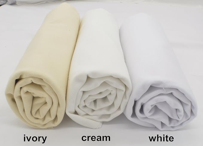 iNee 100% Cotton Fabric for Embroidery, Embroidery Fabric Cotton, 20 by 60-Inch, Cream