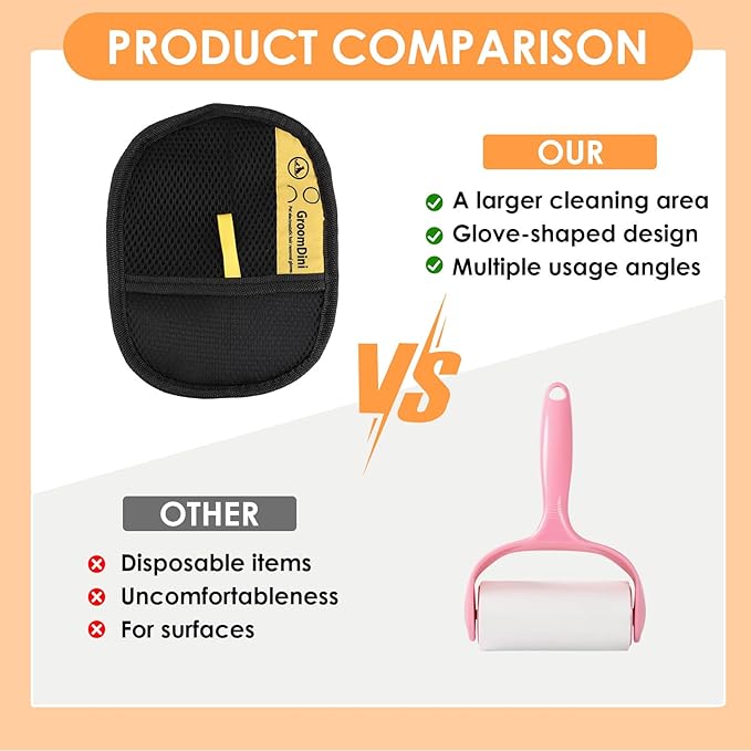 Ryetvok Pet Hair Removal Glove Double-Sided Electrostatic, Pet Hair Removal Glove for Cats& Dogs, Pet Hair Remover Tool for Couch, Carpet, Clothing and Bedding