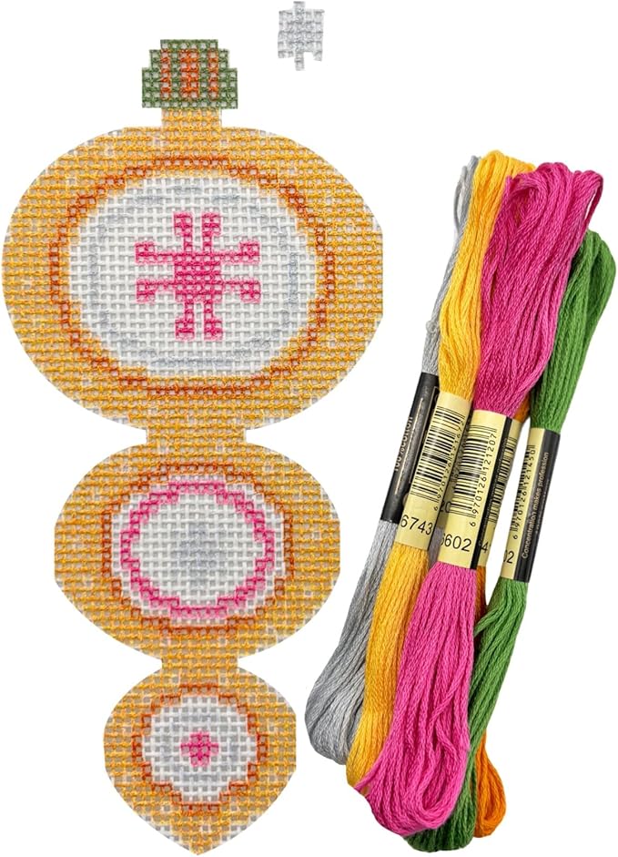Howie's Needlepoint Needlepoint Kits, 18CT Printed Embroidery Pattern Starter Kits, Stamped Patterns Canvas Kits(Yellow Gourd,2.25x5inch)
