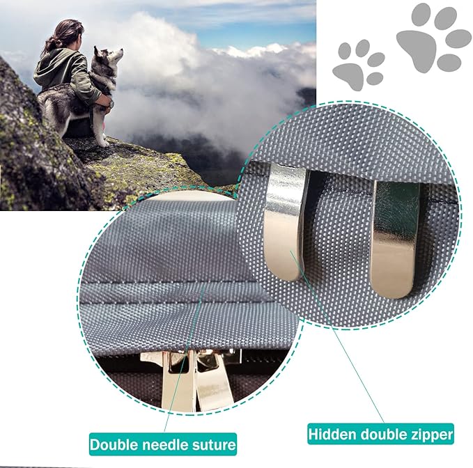 Dalema Dog Bed Cover,Waterproof Tough Plastic DIY Pet Bed Cover,Non Stick Hair Easy to Clean Rectangular Fillable Dog Bed Covers with Zipper(Dark Grey,36" L x 27" W x 4" Th,Cover Only)