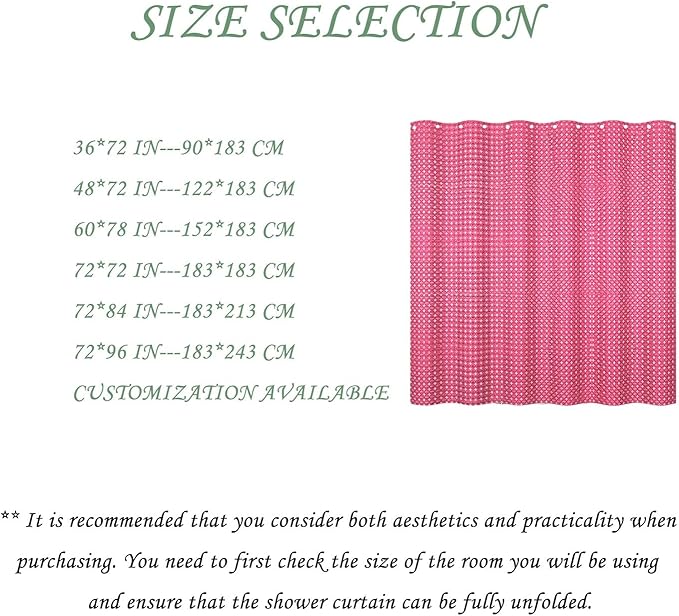 ggaimwf 36x72 Inch Solid Color Shower Curtain for Bathroom Waffle Bath Water Resistant Fabric Curtains Telemagenta Modern Thick Shower Stall Curtain with Metal Hooks