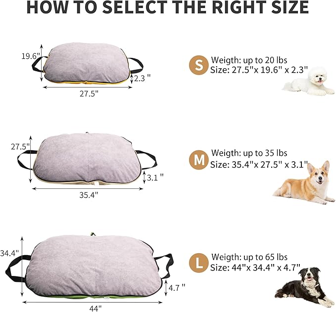 Portable Waterproof Dog Mat for Camping, Patio & Travel - Foldable Outdoor Dog Bed with Teflon Shell & Removable Plush Pad - Easy Clean, Durable - M (Bright Orange)