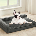 WINDRACING Orthopedic Dog Beds for Small Dogs, Waterproof Egg Foam Dog Sofa Bed with L Bolster Sides, Washable Small Pet Bed with Removable Cover & Non-Slip Bottom, 30 x 20 inch, Gray