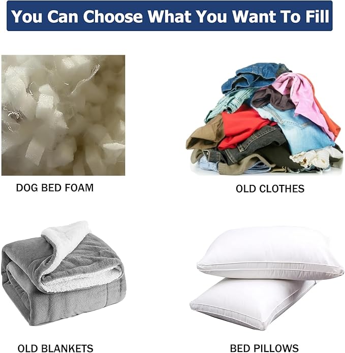 Dalema Dog Bed Cover,Waterproof Tough Plastic DIY Pet Bed Cover,Non Stick Hair Easy to Clean Rectangular Fillable Dog Bed Covers with Zipper(Greyish Green,44" L x 32" W x 4" Th,Cover Only)