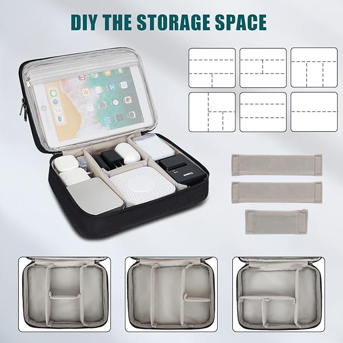 XINGXINRONG Electronic Organizer Travel Universal Cable Organizer Electronics Accessories Bag for Cable, Charger, Phone, USB, SD Card,1Pack