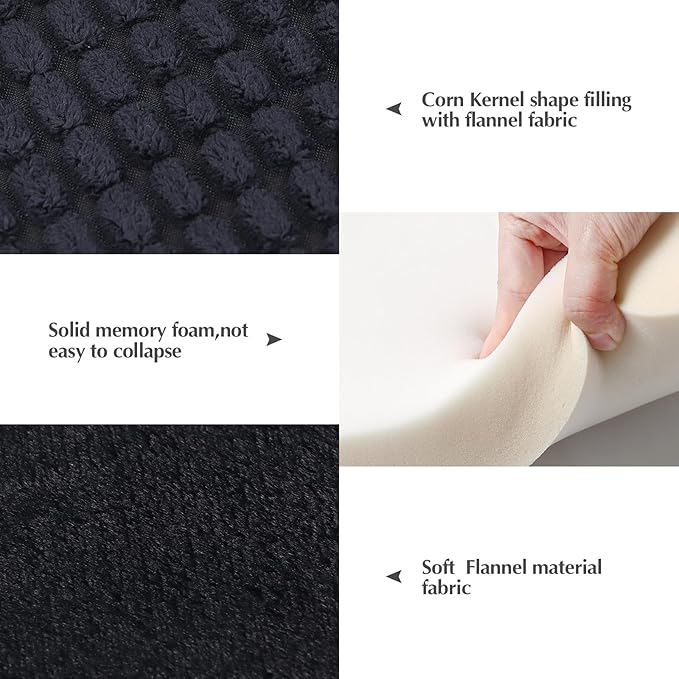 BVAGSS Reversible Dog Crate Pad, Memory Foam Pet Bed Mat, Soft Warm Machine Washable Sleeping Kennel Mattress for Small Medium Dogs XH079 (24''x18''x1.6'',Dark Grey)