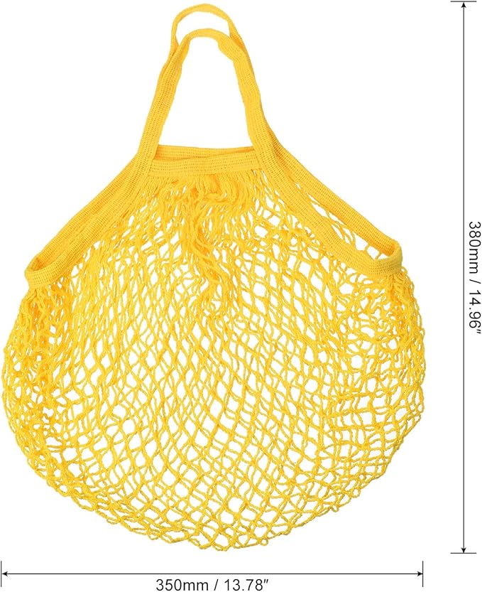 MECCANIXITY Cotton Mesh Bag Reusable Washable Mesh Net String Grocery Bags Organizer for Fruits Vegetables Shopping
