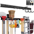 Gatsowm Tool Storage Rack Wall Mount, 64 Inch Adjustable Garden Tool Organizer, Heavy Duty Garage Wall Organizer Rack, Yard Tool Organizer System for Rake Shovel Broom Mop Wall Holder