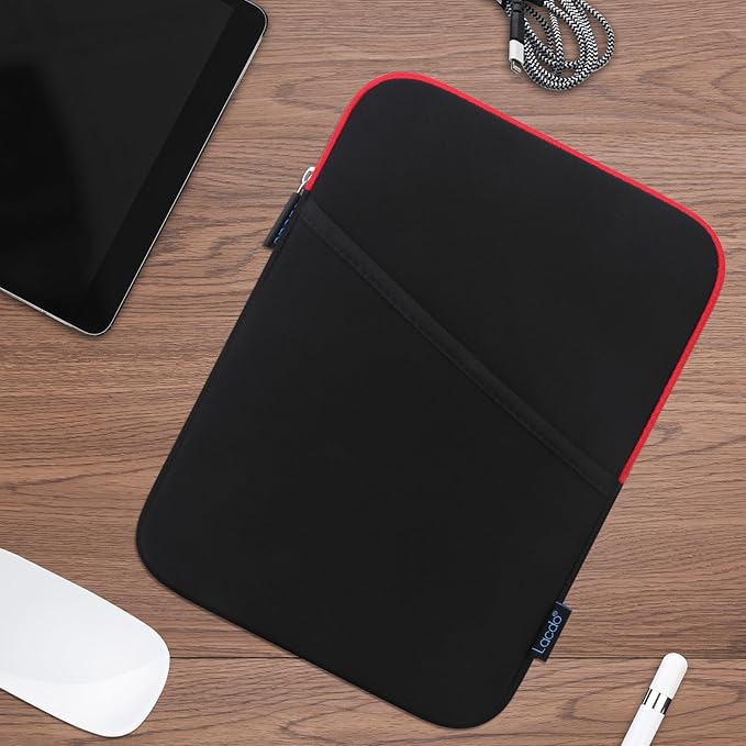 Lacdo Tablet Sleeve Case for 11 inch iPad A16 / 11 inchs iPad Pro M5 M4 / 11" iPad Air M3 M2 / 10.9" iPad / 10.2" iPad / 10.9" ipad Air / 11 Inch Samsung Galaxy Tab A9+ Bag, Fit Magic Keyboard, Red
