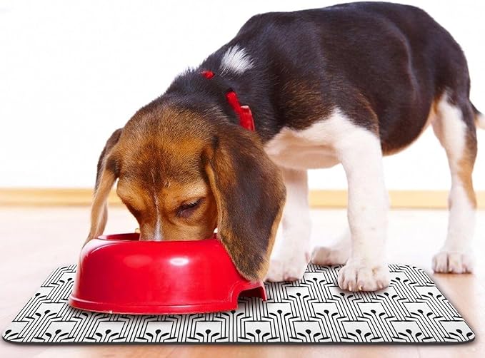 Dog Food Mats for Floors Waterproof, Dog Cat Water Bowl Mats Pet Feeding Absorbent Mat Dog Cat Pet Placemats for Food and Water Bohemia 17 * 30 inch