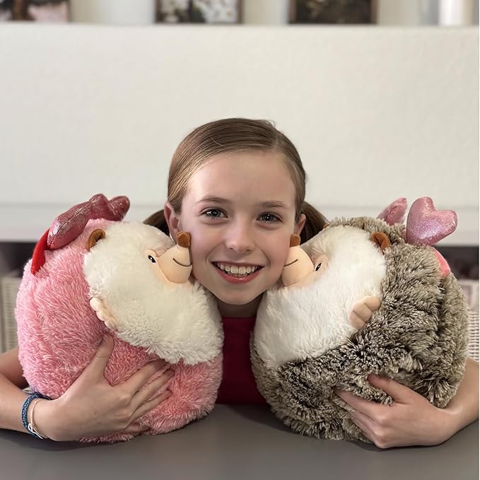MaoGoLan Couple Valentines Hedgehogs Stuffed Animals with Heart Hair Band,2Pcs Soft Hedgehogs Throw Pillow Plush Toys, Love Heart Valentines Stuffed Animal Gift Decorations for Love Ones,14"