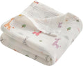 NTBAY 2 Layer Muslin Cotton Baby Swaddle Blanket, 42x60 Soft and Breathable Receiving for Newborns and Infants, Perfect for Crib, Stroller, Travel, Lightweight Nursery Blanket, Cartoon Giraffe