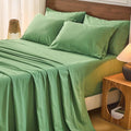Bedlifes 100% French Flax Linen Sheets Set California King Size-6 Piece Extra Deep Pocket 18-24",Soft Breathable Cal King Bed Sheets with Temperature Regulating & Moisture-Wicking(Sage Green