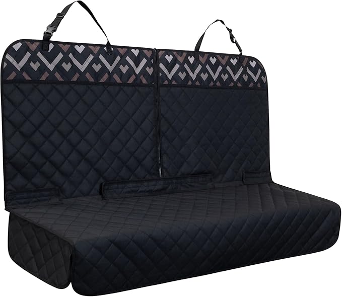YOVEEKLE Back Car Seat Cover for Dogs, Nonslip Waterproof Dog Car Seat Protector for Rear Bench Stays Securely in Place Fits for Vehicles & SUVs (Black)